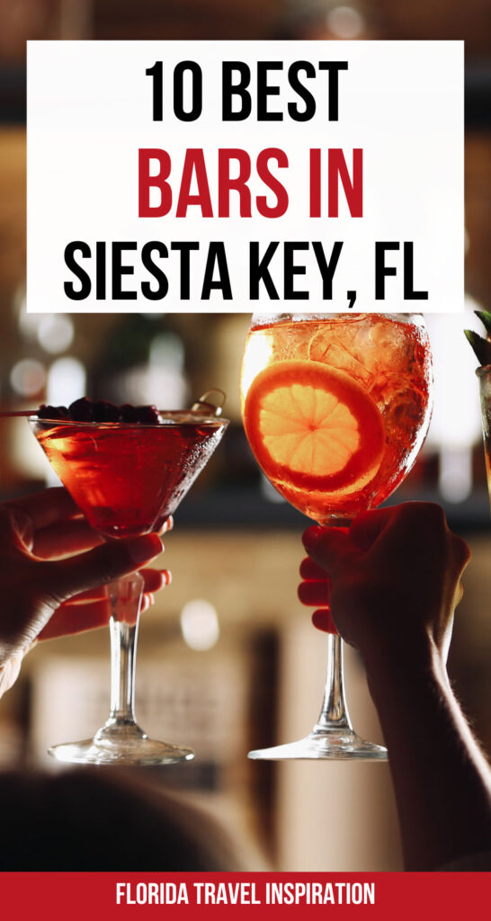 Discover the best bars in Siesta Key, each offering a unique ambiance and a wide range of drinks. From tropical delights at Captain Curt's Sniki Tiki Bar, and historical charm at the Crescent Club, to exquisite wine selections at Siesta Key Wine Bar, there's something for everyone at one of these Siesta Key bars. Pin this guide to plan your unforgettable night in Siesta Key.